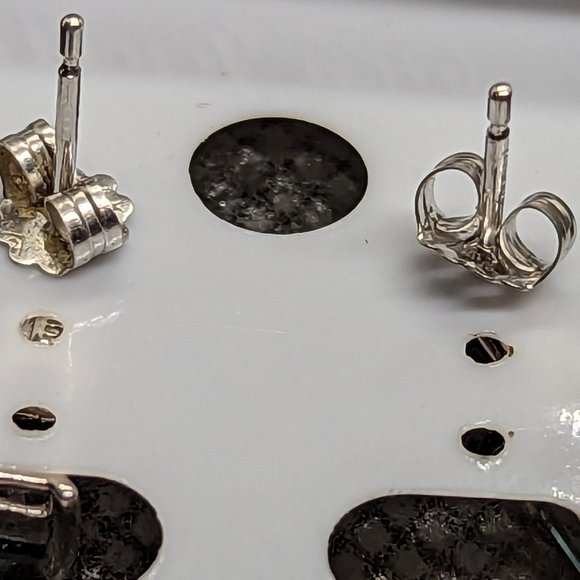 Deep stormy blue Sapphires in square cut and 10k white gold **last chance** - Picture 5 of 6